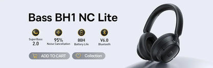 Baseus EH10 NC ANC Wireless Headphones – 45dB Hybrid Noise Cancelling, LDAC, Bluetooth 6.0, 80Hrs