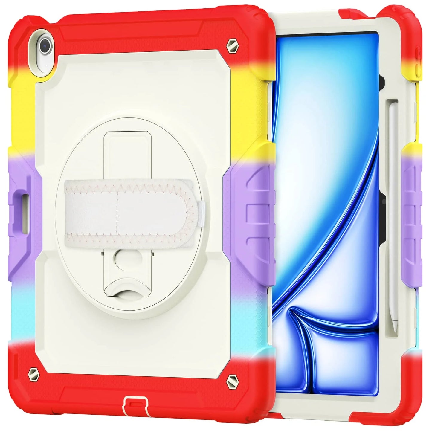 WeFor Heavy Duty iPad Case – Screen Protector, Shoulder Strap & Pencil Holder for iPad 11 A16, Air 11 & Air 13 M3 (2025)