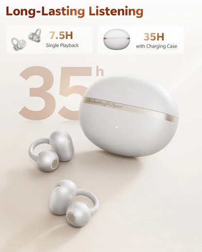 QCY Crossky C50 Open-Ear Clip-On Wireless Earbuds – Bluetooth 6.0, 4 AI Mics, Bass Boost, 60Hrs