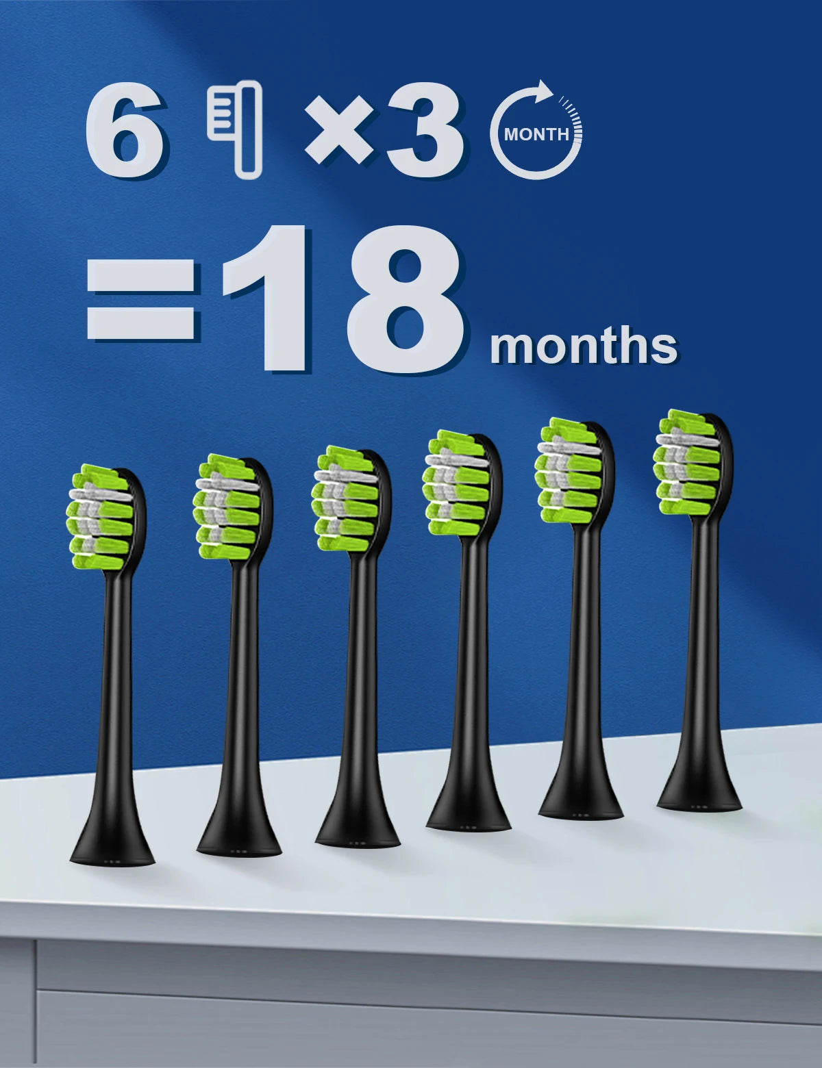 DrYadent YD05 Sonic Toothbrush – 6 Brush Heads, 4 Modes, 30-Day Battery