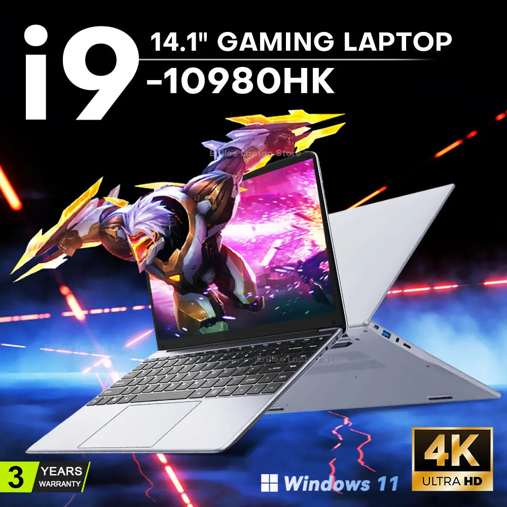 Portable Gaming Laptop — Intel i9-10980HK, 16GB RAM, Up to 2TB SSD, 4K Display, Windows 11