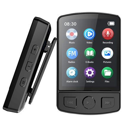 Portable Bluetooth 5.2 MP3/MP4 Music Player – 1.8" Screen, FM Radio, E-Book, Recorder, Clip Sport Walkman