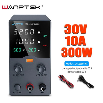 Wanptek Adjustable DC Lab Bench Power Supply – 30V/10A, 60V/5A, 120V/3A