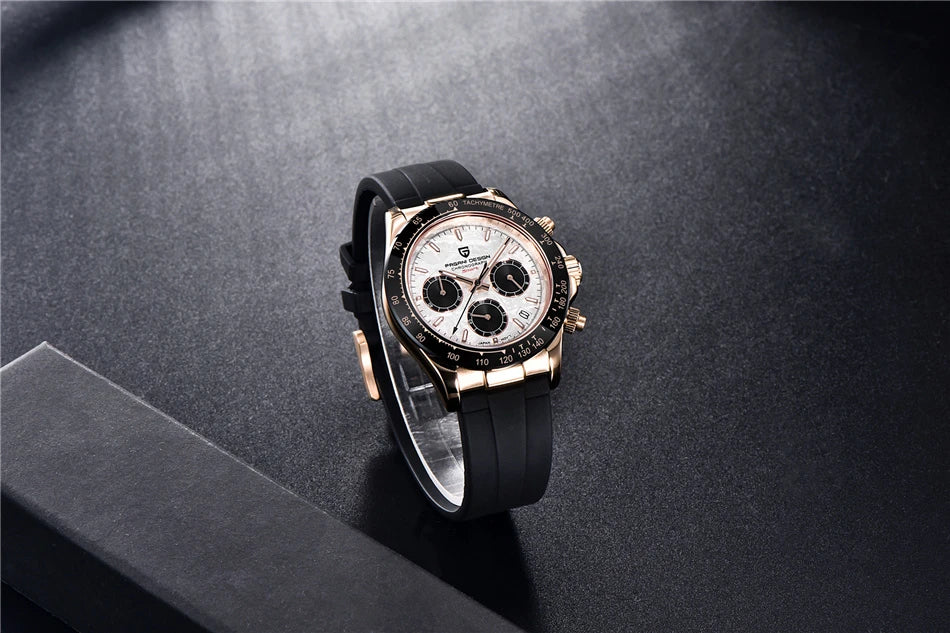 PAGANI DESIGN Men's Luxury Chronograph Watch – 100M Waterproof, Quartz Sport Wristwatch, Gift
