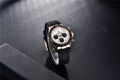 PAGANI DESIGN Men's Luxury Chronograph Watch – 100M Waterproof, Quartz Sport Wristwatch, Gift