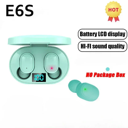 E6S TWS Wireless Bluetooth Earphones - Noise Cancelling with Microphone