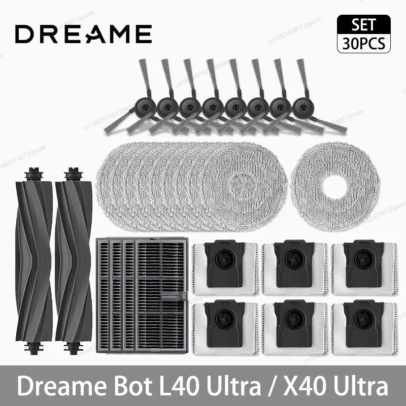 Dreame L40 Ultra / X40 Ultra Robot Vacuum Spare Parts – Brush, Filter, Mop & Dust Bag