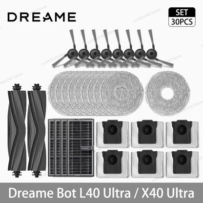 Dreame L40 Ultra / X40 Ultra Robot Vacuum Spare Parts – Brush, Filter, Mop & Dust Bag
