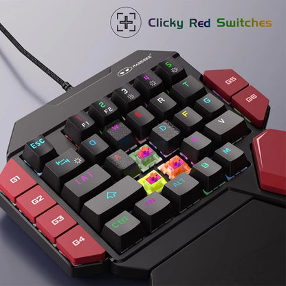 MageGee One-Handed Mini Mechanical Gaming Keyboard – 35 Keys, Hot-Swappable, Backlit, Wired for PC　Laptop　Desktop