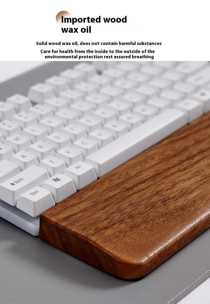 Walnut Wood Keyboard Wrist Rest – Ergonomic Palm Pad for 60/68/87/98/104/108 Key Mechanical Keyboards