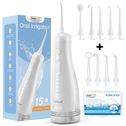 Portable Oral Irrigator | 5 Jet Tips | 5 Modes | 300ml | IPX7 Water Flosser