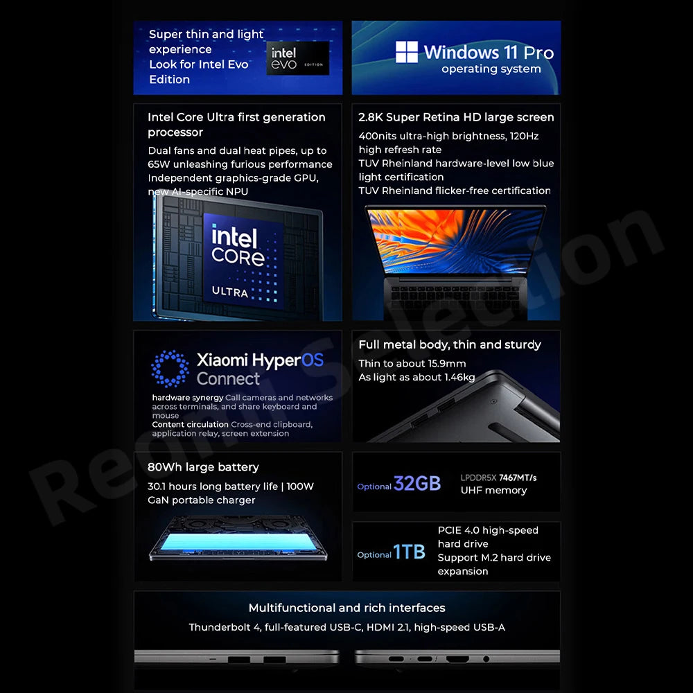 Xiaomi RedmiBook Pro 14 | Intel Core Ultra 5-125H / Ultra 7-155H | 32GB DDR5 | 1TB SSD | 2.8K 120Hz | ARC Graphics