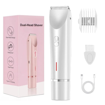 Electric Razor for Women – 2-in-1 Bikini & Body Hair Trimmer, IPX7 Waterproof, Wet & Dry Use