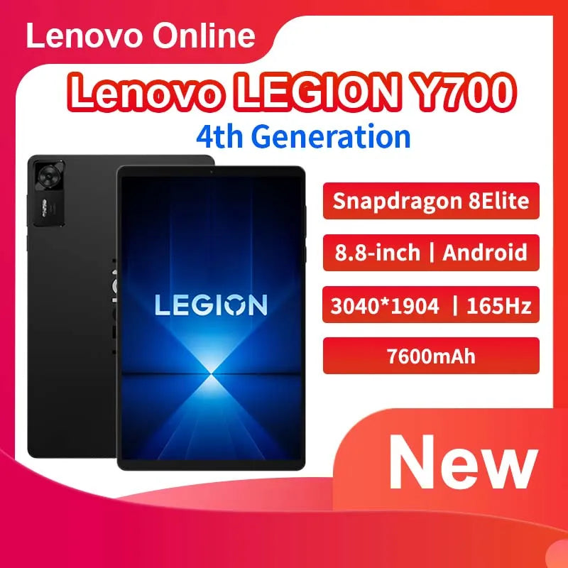 Lenovo Legion Y700 4th Gen Gaming Tablet 8.8" – Snapdragon 8 Elite, 165Hz, 7600mAh