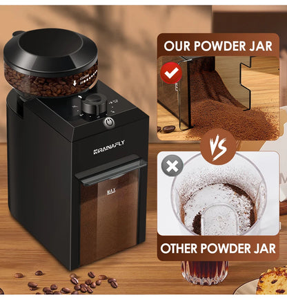KIRAINAFLY Automatic Burr Mill Coffee Grinder 200W | 28 Grind Settings