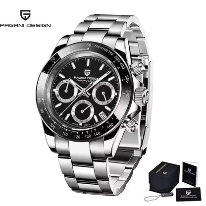 PAGANI DESIGN Men's Luxury Chronograph Watch – 100M Waterproof, Quartz Sport Wristwatch, Gift