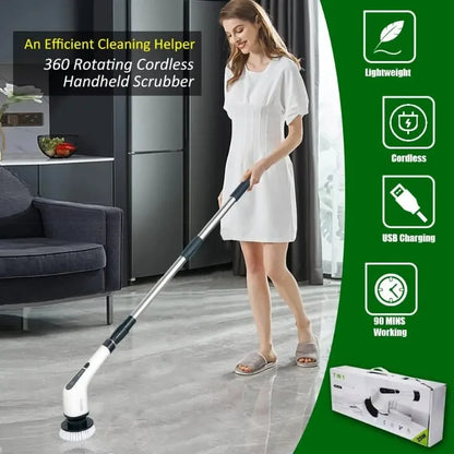 COBASPORT Electric Cleaning Brush Set – Rotating Multi-Tool for Bathroom, Kitchen & Car