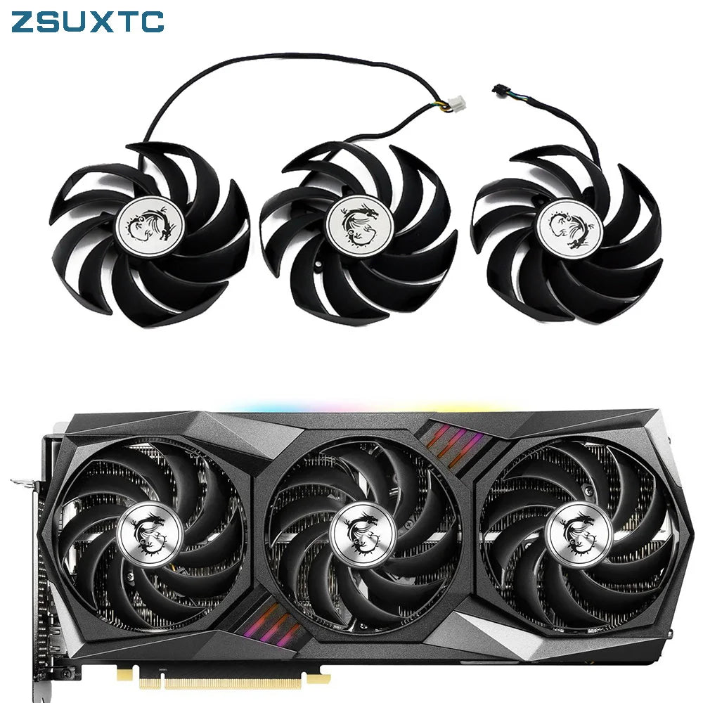MSI RTX 3080 3090 3070 3060 Ti Gaming X Trio GPU Replacement Fan – PLD09210S12HH 90mm 4-Pin