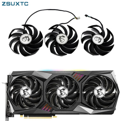 MSI RTX 3080 3090 3070 3060 Ti Gaming X Trio GPU Replacement Fan – PLD09210S12HH 90mm 4-Pin