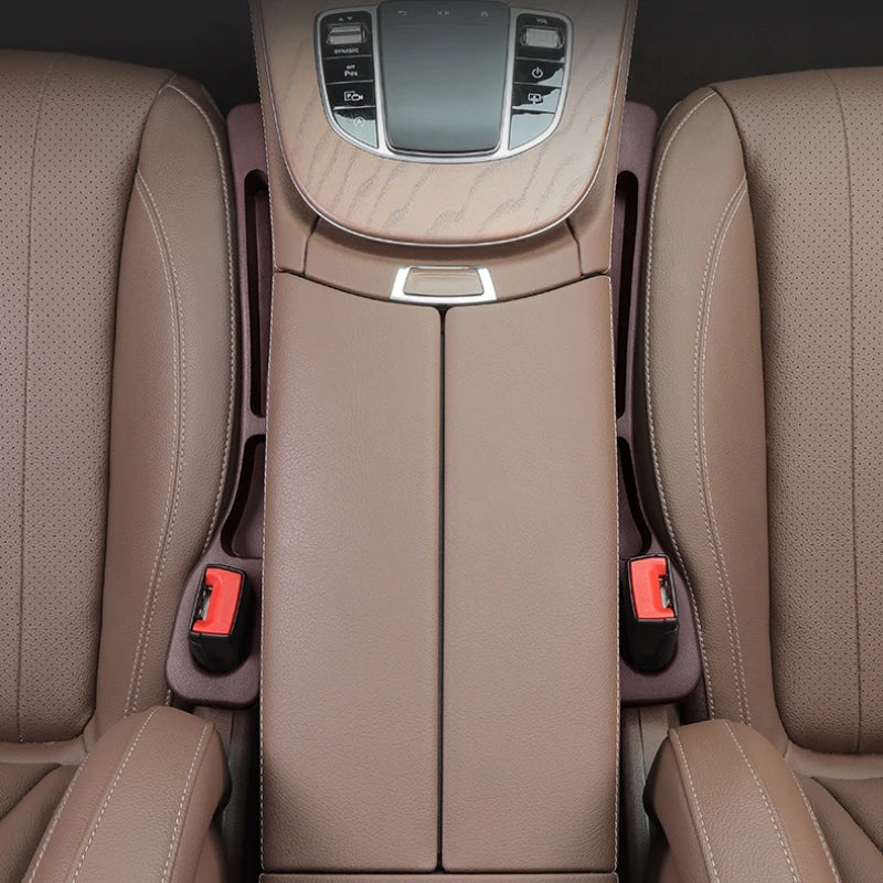 Car Seat Gap Filler Organizer | PU Waterproof Storage with Grooves for Phone & Keys (2pcs)