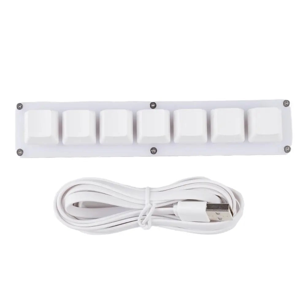 Mini 7-Key Programmable Macro Mechanical Keyboard – USB Wired DIY Macropad for Gaming & Work