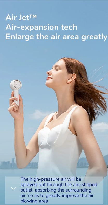 JISULIFE Mini Portable Bladeless Fan – Turbo Rechargeable Pocket Fan