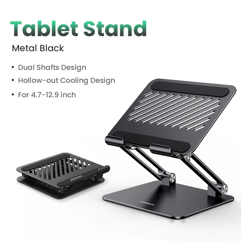 UGREEN LP134 Aluminum Tablet & Phone Stand – Adjustable Desk Holder for iPad, iPhone, Xiaomi & Laptops