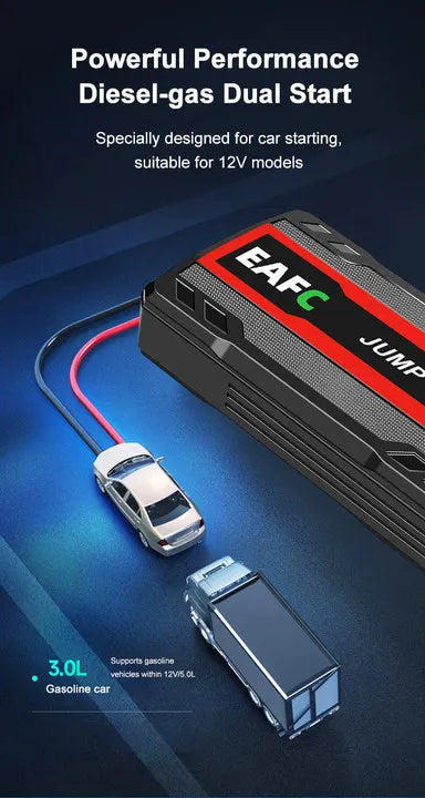 Car Jump Starter 600A-2000A | 12V Portable Battery Booster & Power Bank for Emergency Start (EAFC)
