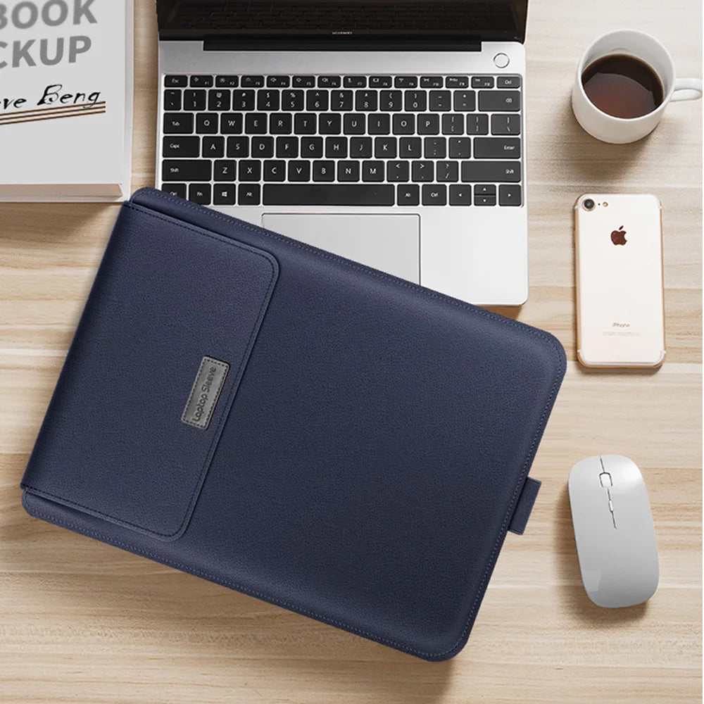 Laptop Sleeve Bag for MacBook Air 13 M4/M3/M2/M1, Pro 13/14/16, Huawei, ASUS, Dell – 11–16", PU Leather