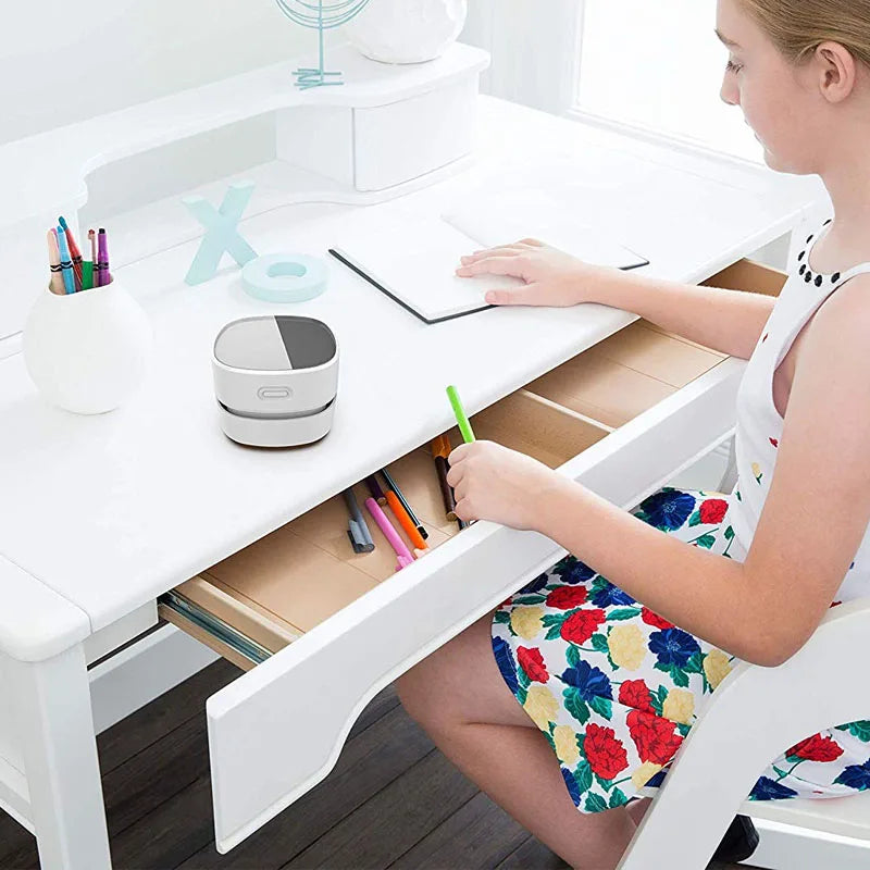 Wireless Desktop Mini Vacuum Cleaner – USB Rechargeable 1400mAh Table Dust Sweeper for Keyboard & Office