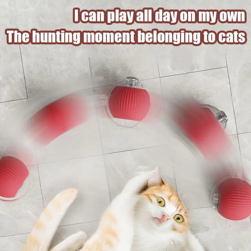 Rechargeable Smart Rolling Ball Toy for Cats & Dogs with Faux Tail