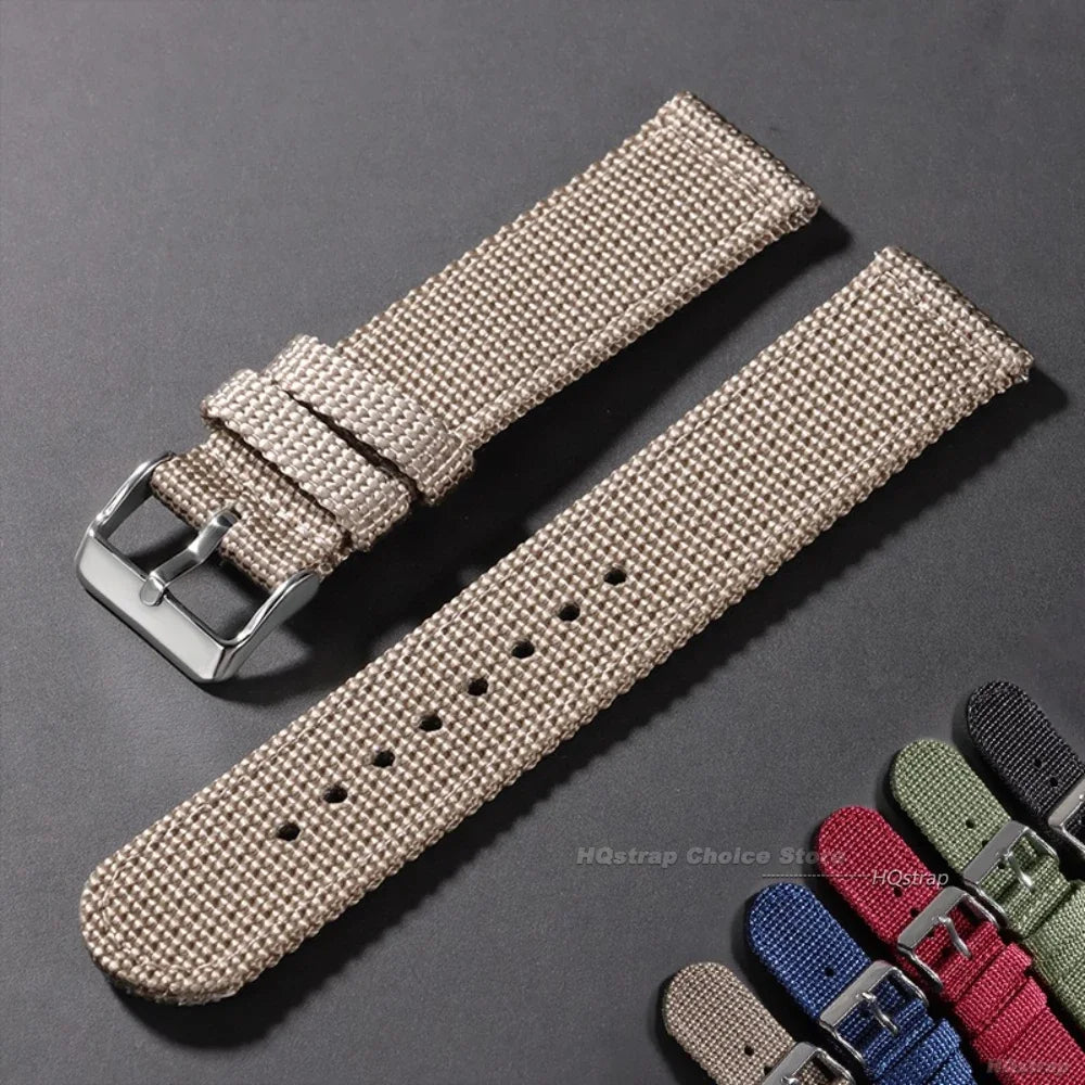 Quick Release Canvas Nylon Watch Strap 18–24mm – Men & Women Replacement Watchband