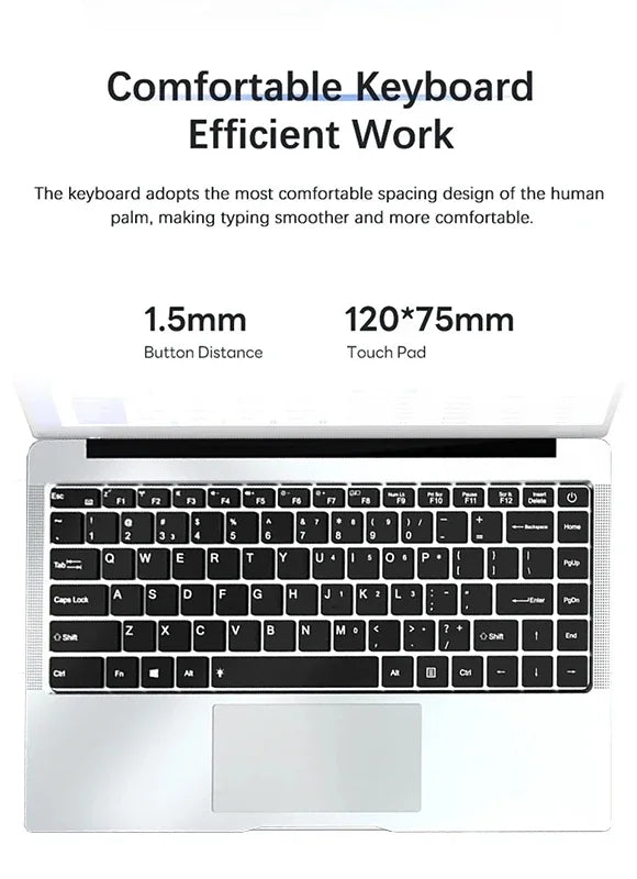 14.1" Ultraslim Laptop – Intel Core i7 9850H or Atom A3950, 12GB RAM, up to 2TB SSD, Windows 11