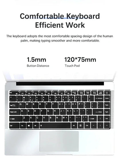 14.1" Ultraslim Laptop – Intel Core i7 9850H or Atom A3950, 12GB RAM, up to 2TB SSD, Windows 11