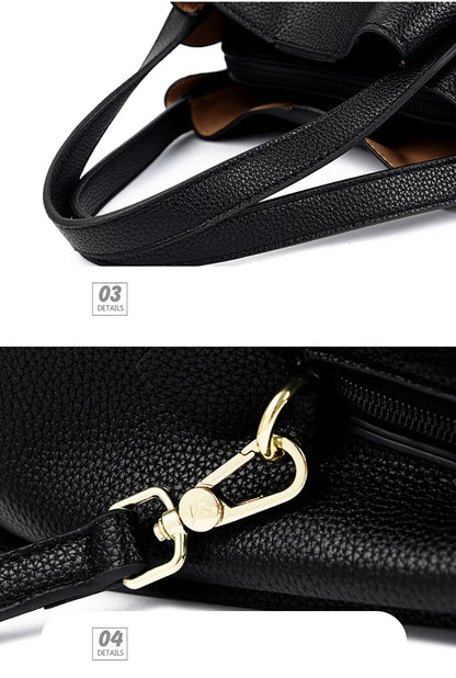 Soft PU Leather Tote Bag - Large Capacity Women's Shoulder Handbag