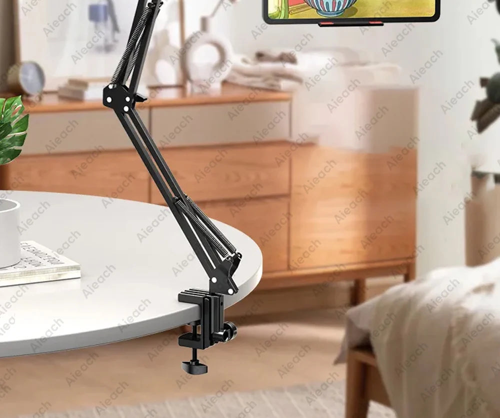 AIEACH 360° Rotating Bed Tablet Stand – 90cm Metal Arm, Fits 4.7–12.9" Phones & Tablets