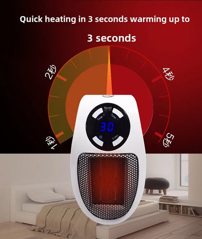 Eco Plug-In Electric Wall Heater — Energy Efficient, Low Noise, Portable Indoor Space Heater