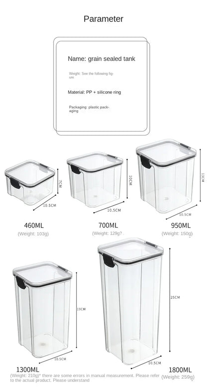 Airtight Kitchen Storage Jars | Moisture-Proof PET Containers 460ml–1800ml