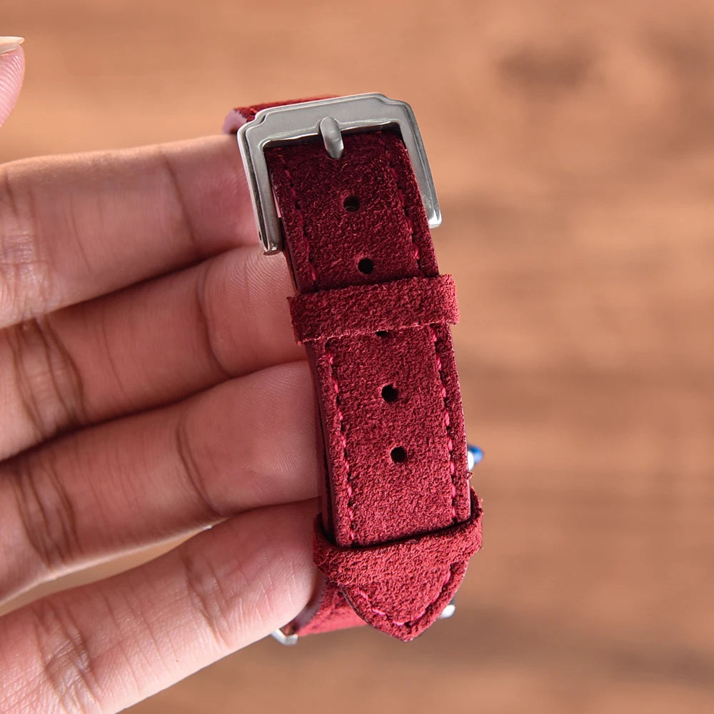 Vintage Suede Leather Watch Band – Quick Release 18/19/20/22mm for Men & Women