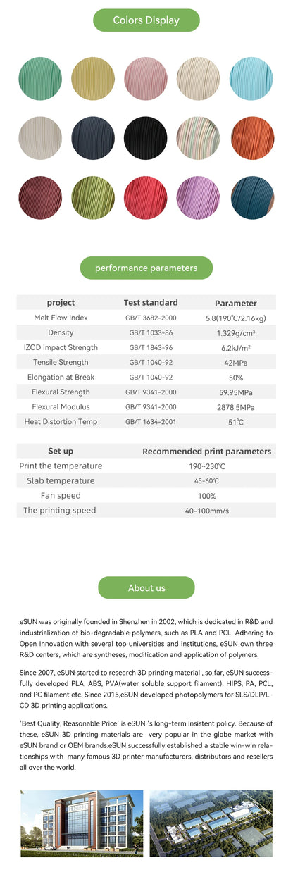 eSUN Rainbow Matte PLA Filament 1.75mm 1KG – For Bambu Lab & FDM Printers
