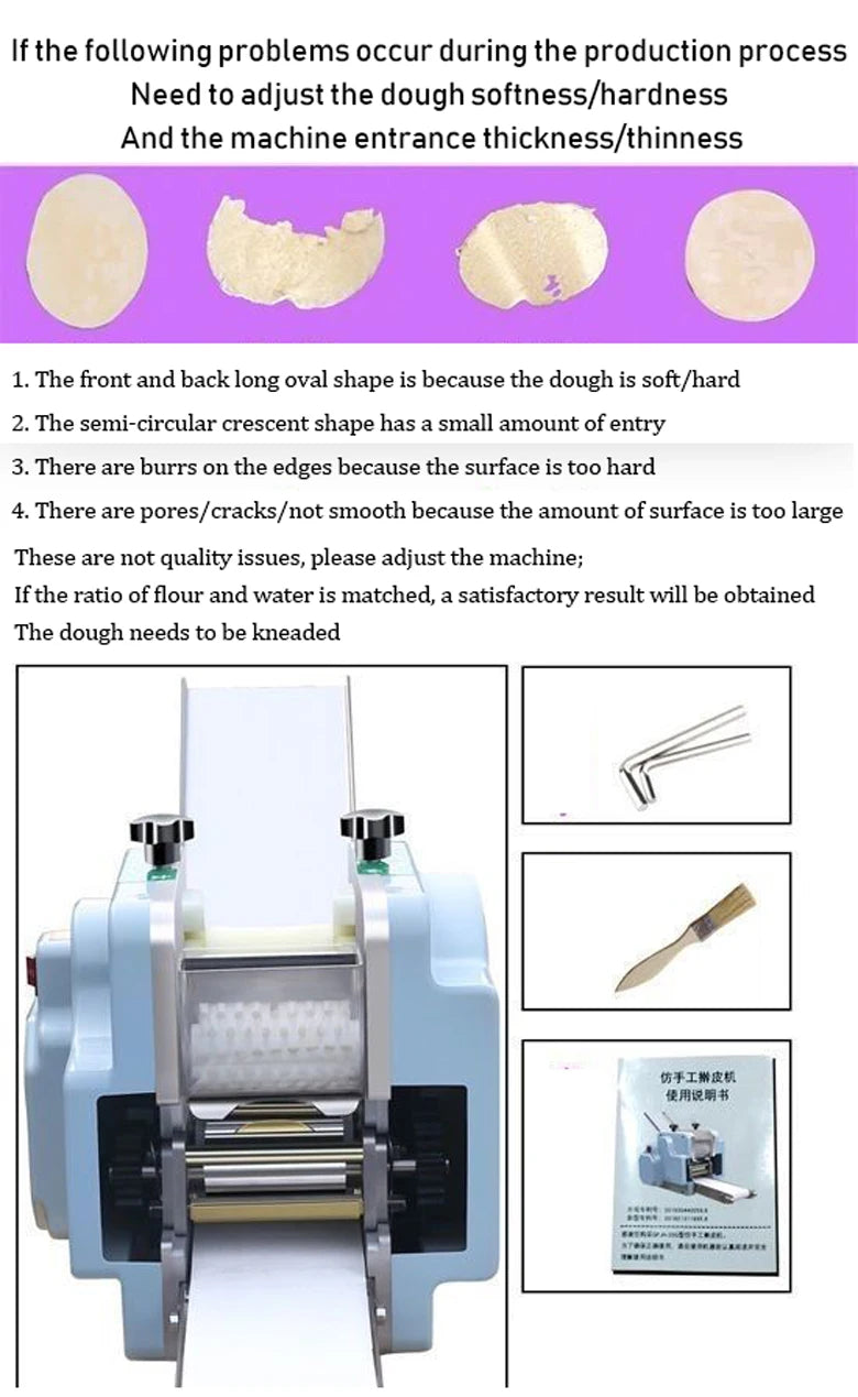 Electric Automatic Dumpling Wrapper Maker – Wonton & Dumpling Skin Press, Round & Square, Commercial