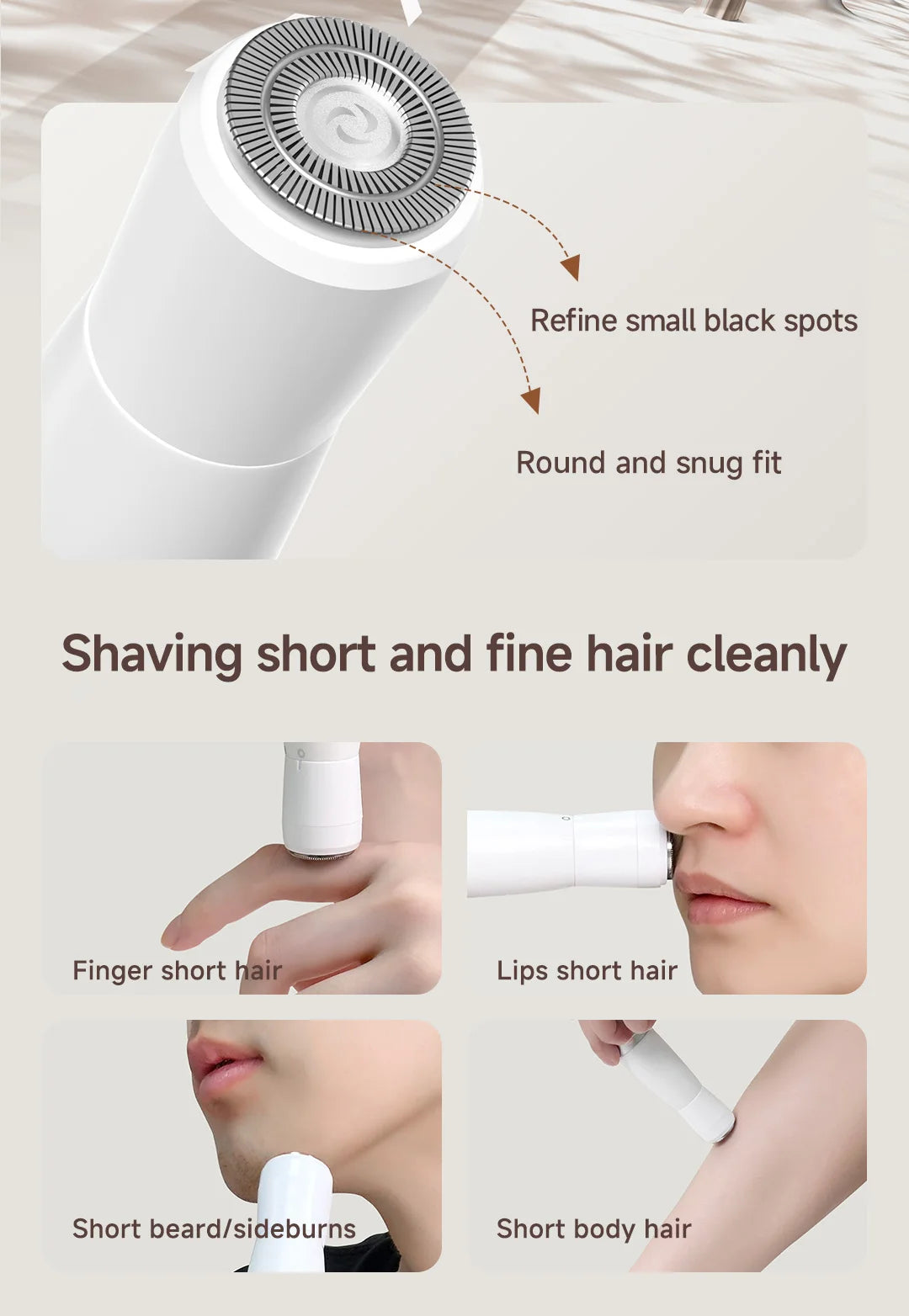 DOCO LAB 4-in-1 Electric Epilator & Hair Removal Trimmer – Cordless, Painless, Body & Bikini, Gift for Men & Women