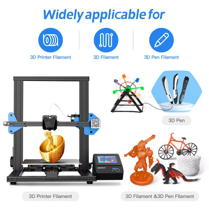 GEEETECH 3D Printer Filament – 10KG Box, 1.75mm Matte / PETG / Silk PLA / TPU / ABS, Safe Materials