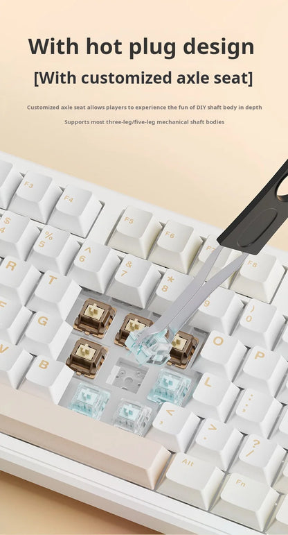 AULA F108Pro Wireless Mechanical Keyboard – UK Layout, Bluetooth Tri-Mode, Gasket, Hot-Swap, RGB, 104 Keys