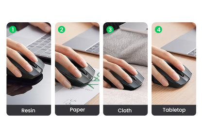 UGREEN MU006 Wireless Mouse – BT5.0 & 2.4G, 4000 DPI, 6 Silent Buttons, Ergonomic for MacBook & PC
