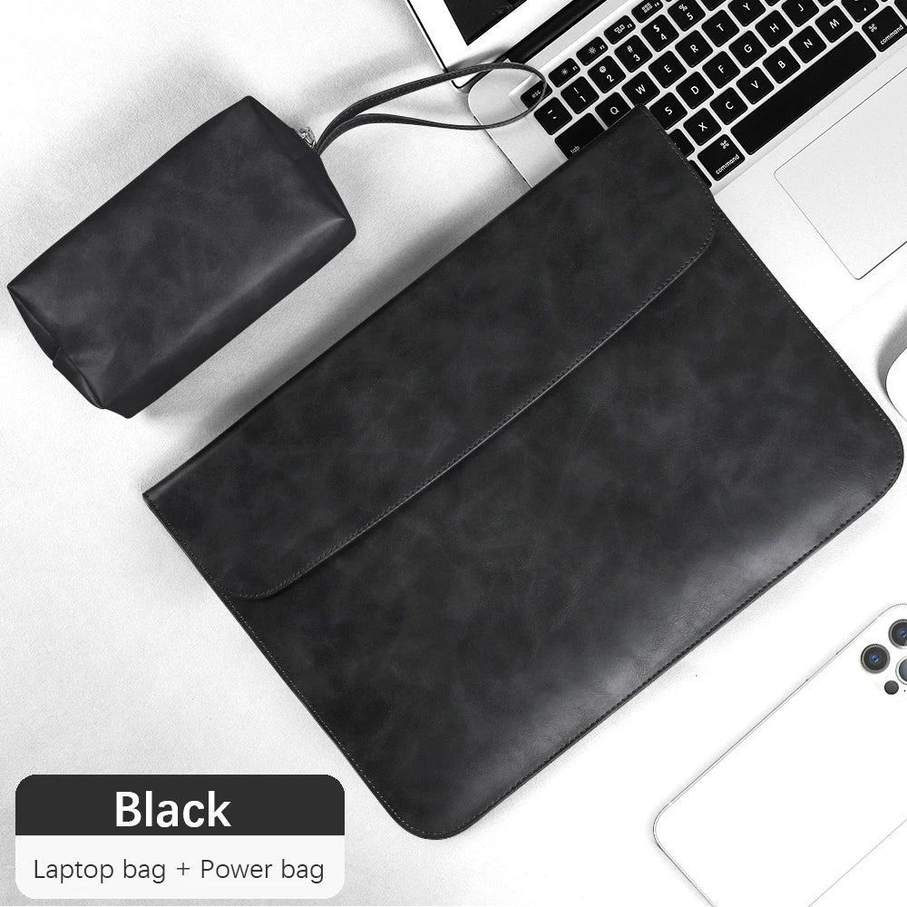 MacBook Laptop Sleeve Case – PU, for MacBook Pro 16/14 M3/M4/M5, Air 13 M2, Matebook 15, Multiple Sizes