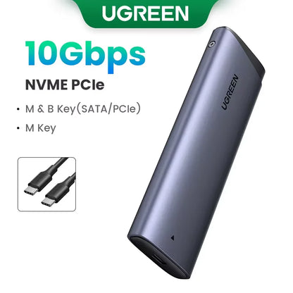 UGREEN M.2 SSD Case | NVMe & SATA Dual Protocol | USB-C 3.1 10Gbps | NVMe PCIe / NGFF SATA | External SSD Enclosure