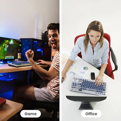 RK Royal Kludge M87 Wireless Mechanical Keyboard – 87 Key, Hot-Swap, BT/2.4G/USB-C, TFT Screen