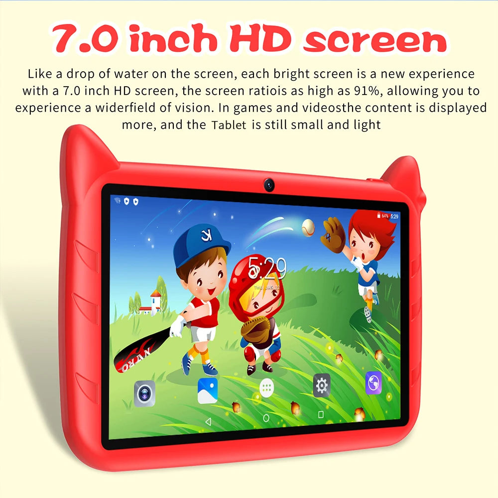 BDF 7" Kids Tablet | Android 13 | 4GB+64GB | 5G WiFi | 4000mAh | Dual Camera | CE FCC RoHS