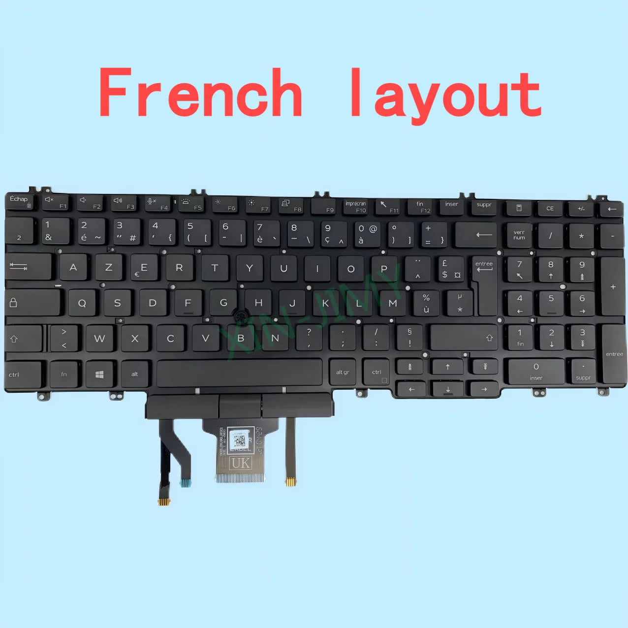Dell Precision 3540 3550 AZERTY French Backlit Keyboard – Latitude 5500 5510 | 0WMCDP 0XPYPV